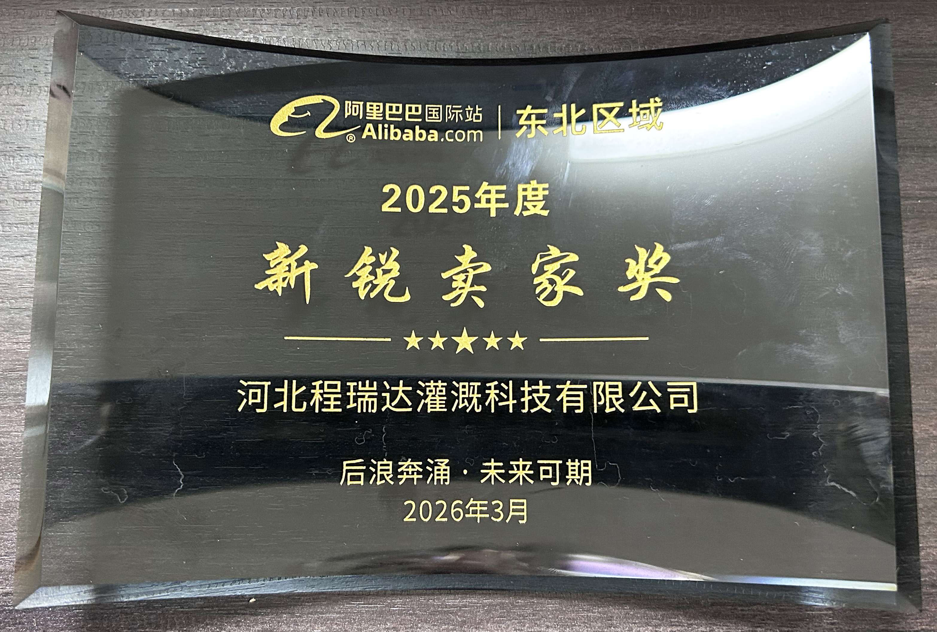 泰安程瑞达灌溉 | 荣获阿里国际站新锐卖家奖